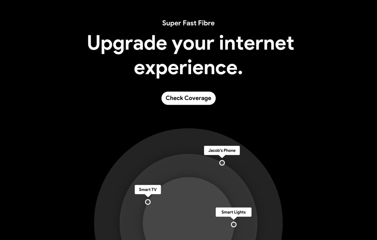 Super Fast Fibre. Upgrade your internet experience.